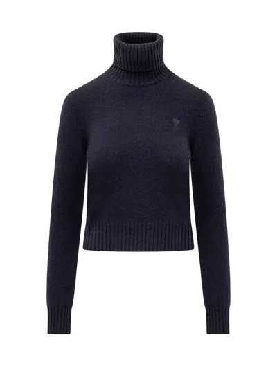 Ami Alexandre Mattiussi Sweater With Logo In Navy Blue