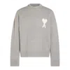 Ami Alexandre Mattiussi Ami Round Neck Sweater With Logo Detail And Ribbed Finishes In Multi