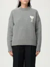 Ami Alexandre Mattiussi Sweatshirt Ami Paris Woman Color Ecru In Gray