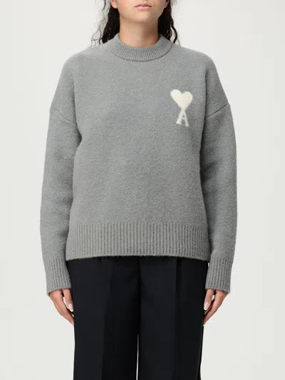 Ami Alexandre Mattiussi Sweatshirt Ami Paris Woman Color Ecru In Gray