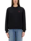 Ami Alexandre Mattiussi Ami Paris Ami De Coeur Black Crew-neck Sweatshirt Women In Black