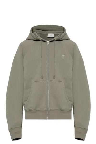 Ami Alexandre Mattiussi Sweatshirt With Logo In Green