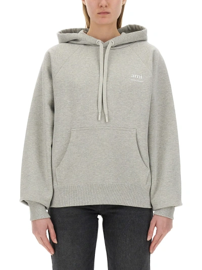 Ami Alexandre Mattiussi Sweatshirt With Logo In Grey