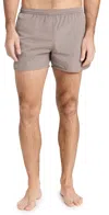 Ami Alexandre Mattiussi Embroidered Swim Shorts In Light Taupe