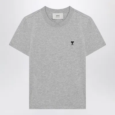 AMI ALEXANDRE MATTIUSSI T-SHIRT AMI DE COEUR GREY IN COTTON