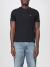 Ami Alexandre Mattiussi Ami Paris Ami De Coeur T-shirt In Organic Cotton In Black