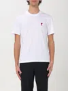 Ami Alexandre Mattiussi De Coeur Embroidered Branding Regular-fit Stretch-organic Cotton T-shirt In White