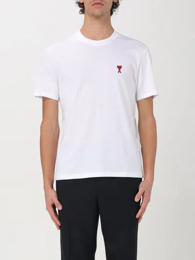 AMI ALEXANDRE MATTIUSSI T-SHIRT AMI PARIS MEN COLOR WHITE,G54924001