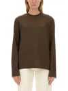Ami Alexandre Mattiussi Long-sleeved T-shirt In Brown