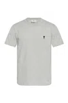 Ami Alexandre Mattiussi Ami De Coeur T-shirt In Organic Cotton Jersey In Gray