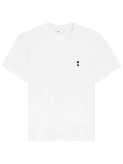Ami Alexandre Mattiussi Ami Paris Men Ami De Coeur T-shirt In Organic Cotton Jersey In White