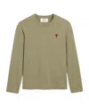 Ami Alexandre Mattiussi T-shirt With Round Neck And Long Sleeves In Nude