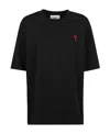 Ami Alexandre Mattiussi Ami Paris Black Ami De Coeur T Shirt In Black