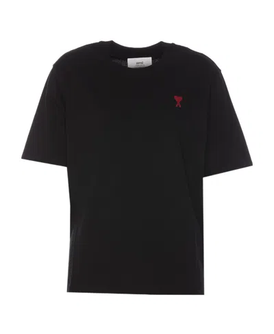 Ami Alexandre Mattiussi T-shirt With Round Neck And Short Sleeves In Black