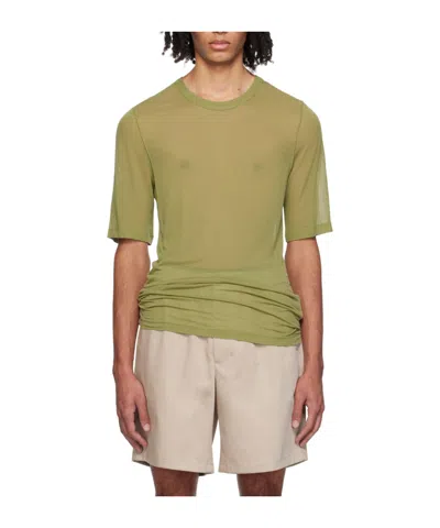 Ami Alexandre Mattiussi T-shirt With Round Neck And Short Sleeves In Green