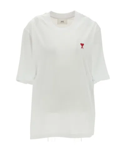 Ami Alexandre Mattiussi T-shirt With Round Neck And Short Sleeves In White