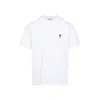 Ami Alexandre Mattiussi Ami Paris Ami Paris De Coeur Cotton T-shirt In White