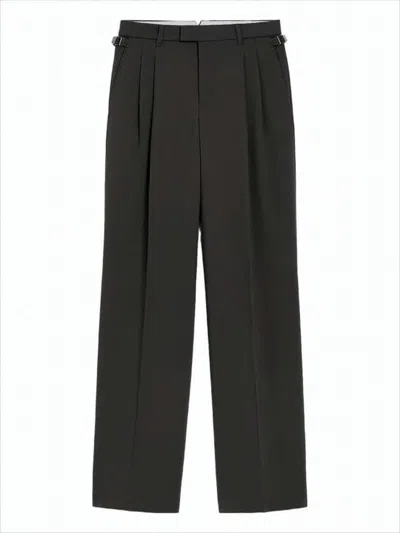 Ami Alexandre Mattiussi High-waist Tailored Suit Pants With Wide-leg Silhouette In Black
