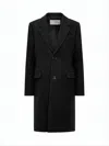 Ami Alexandre Mattiussi Tailored Black Wool Coat With Notched Lapels In Black