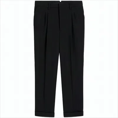 AMI ALEXANDRE MATTIUSSI TAILORED BLACK WOOL PANTS WITH HIGH WAIST