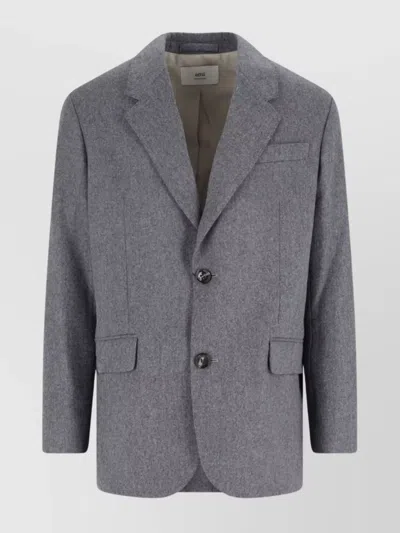 AMI ALEXANDRE MATTIUSSI TAILORED JACKET FEATURING NOTCH LAPEL