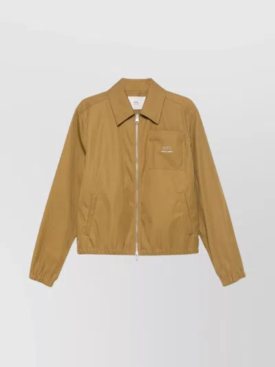 Ami Alexandre Mattiussi Tailored Jacket With Collar And Pockets In Brown