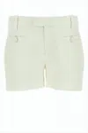 Ami Alexandre Mattiussi Tailored Textured White Shorts With Structured Silhouette In White