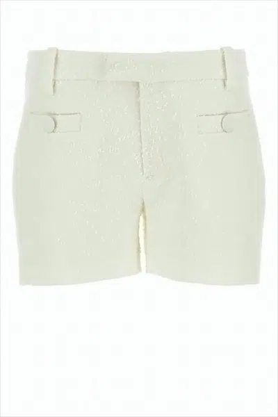 Ami Alexandre Mattiussi Tailored Textured White Shorts With Structured Silhouette