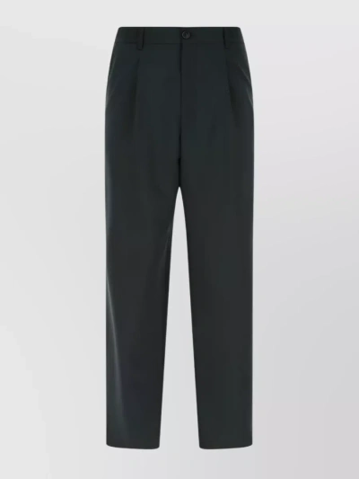 Ami Alexandre Mattiussi Tailored Wide-leg Trousers With Nonchalant Style In Green