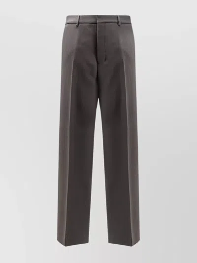 AMI ALEXANDRE MATTIUSSI TAILORED WIDE LEG WOOL TROUSERS