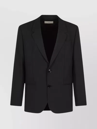 AMI ALEXANDRE MATTIUSSI TAILORED WOOL BLAZER WITH NOTCH LAPEL AND POCKETS