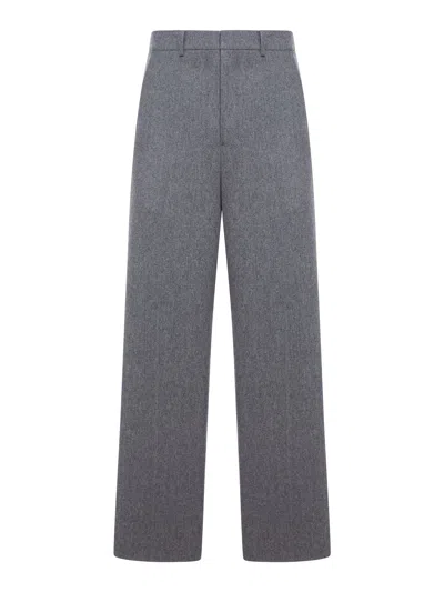 Ami Alexandre Mattiussi Tailored Wool Flannel Trousers In Burgundy