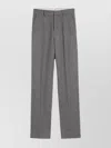 Ami Alexandre Mattiussi Tailored Wool Trousers Featuring Pleated Front In Gray
