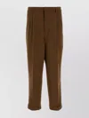 Ami Alexandre Mattiussi Tailored Wool Trousers Pleated Front In Brown