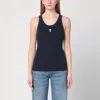Ami Alexandre Mattiussi Ami Women Midnight Blue Stretch Cotton Tank Top In Blue