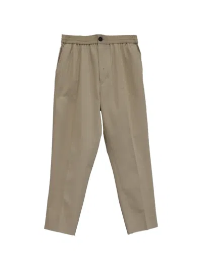 Pre-owned Ami Alexandre Mattiussi Tapered Cotton Trousers In Neutrals