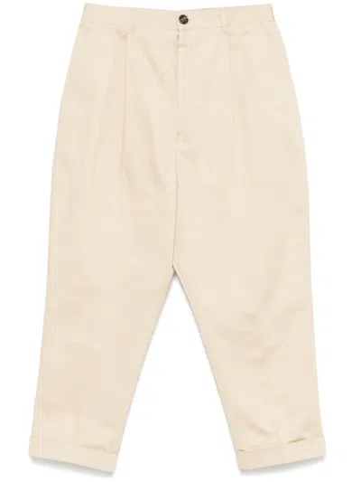 Ami Alexandre Mattiussi Tapered Cropped Trousers In Neutrals