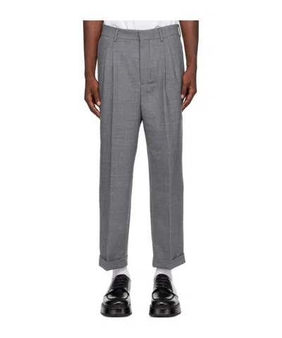 Ami Alexandre Mattiussi Tapered Stretch Casual Pants In Gray