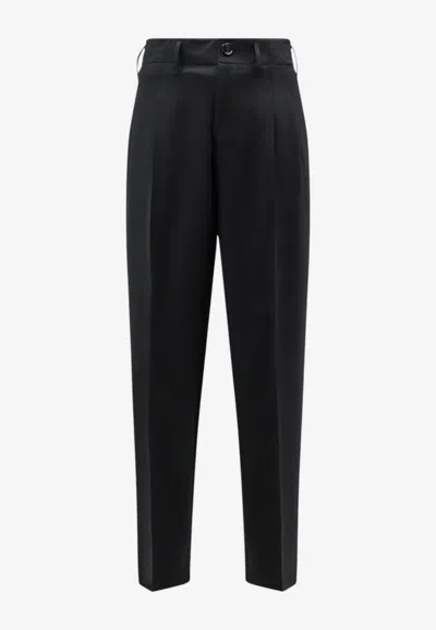 Ami Alexandre Mattiussi Tapered-leg Tailored Trousers In Black