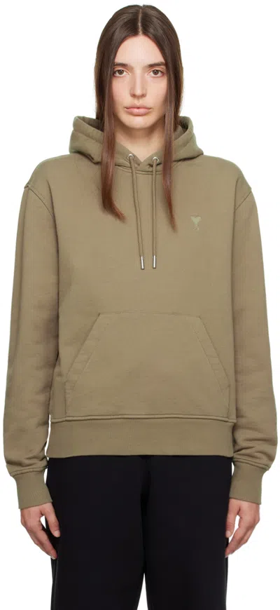 Ami Alexandre Mattiussi Taupe Ami De Cœur Hoodie In 281 Taupe