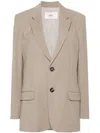 Ami Alexandre Mattiussi Taupe Brown Single-breasted Blazer