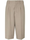 Ami Alexandre Mattiussi Taupe Brown Tailored Knee Shorts In Brown