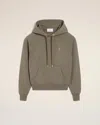 Ami Alexandre Mattiussi Taupe Cotton Tonal Ami De Coeur Hoodie Grey In Smoke Grey