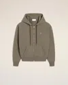 Ami Alexandre Mattiussi Taupe Cotton Tonal Ami De Coeur Hoodie Grey In Smoke Grey