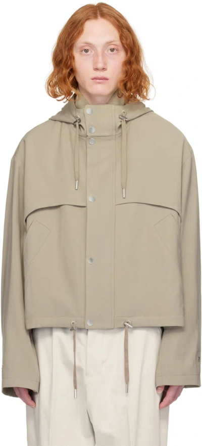Ami Alexandre Mattiussi Taupe Drawstring Jacket In Light Taupe/2811