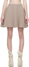 Ami Alexandre Mattiussi Taupe Flare Miniskirt In Taupe/beige/2812