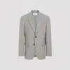 Ami Alexandre Mattiussi Light Taupe Virgin Wool Two Buttons Jacket In Gray