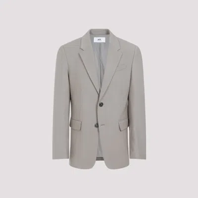 AMI ALEXANDRE MATTIUSSI TAUPE SINGLE BREASTED JACKET