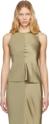 Ami Alexandre Mattiussi Taupe Sleeveless Tank Top In Ash