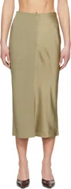 Ami Alexandre Mattiussi Taupe Straight Midi Skirt In Ash